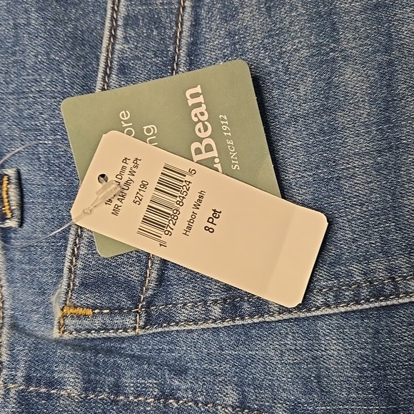 L.L. Bean 1912 Field Denim Pants Womens 8P Utility Ankle Mid Rise NWT Heritage - Picture 4 of 8